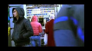 A pick-up guy fucked sexy blonde teen on the street