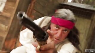 The cowboy punished the girl but licked her clitoris