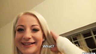 A sexy blonde with natural tits gets fucked by a big cock in an intense scene