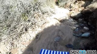 Jessica James has sex with a guy in nature, her big tits are amazing