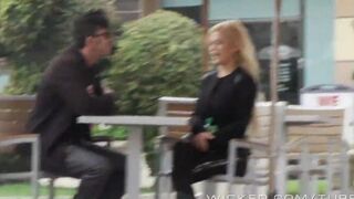 A cute girl with big boobs was picked up directly in the car