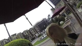 A cute girl with big boobs was picked up directly in the car