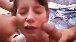 The juicy ass hole of Concha is filled with cum shot