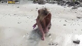 A couple enjoy private sex on the Russian beach, captured in stunning detail