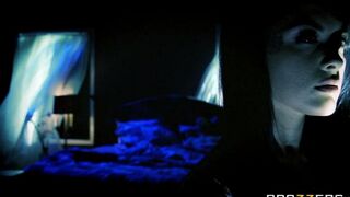 The brunette woman could not sleep well and had sex with her husband