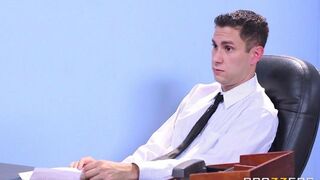 Two girls couldn't resist and fucked with a guy at the interview