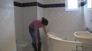 Passionate sex after shower with an 18-year-old teen