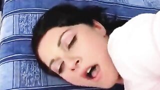 Face cumshot after hard anal sex with a teen
