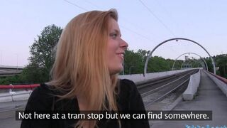Blonde girl fucked in the bushes on Karachi for money