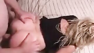The man roughly fucked his wife at her sexy point
