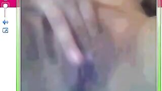 A girl has sex right next to the webcam and shows her big pussy