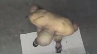 A man has no shame and showers on a hidden camera