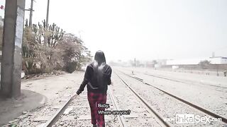 Peruvian guy fucked petite Venezuelan babe near train line