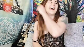 A funny hirsute girl gets undressed and brings herself to a squirting orgasm