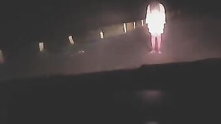 The blonde woman was exercising outdoors when she met a stranger who fucked her