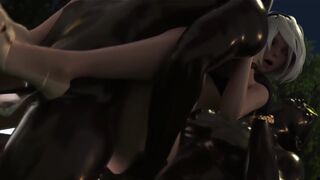 2B Night Park Double Penetration [Grand Cupido] (Nier Automata) - Rule34
