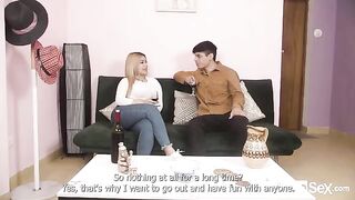 Blonde Latina Blanca gets her boobs filled with cum