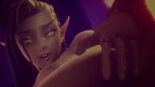 The hot Elaisha is having sex in a 3D game