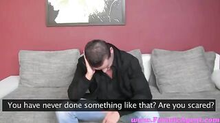 The girl made the guy do a blowjob at the casting