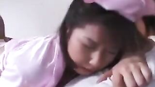 He washed the dick from the vagina and finished on the bed