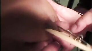 The girl suffers from a slap for big tits, tied up