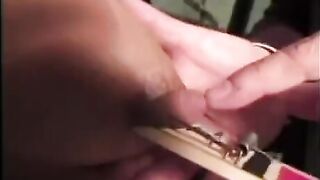 The girl suffers from a slap for big tits, tied up