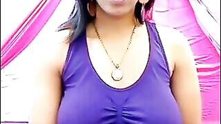A girl is excited and her nipples are standing through her t-shirt