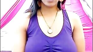 A girl is excited and her nipples are standing through her t-shirt