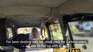 A hot bride got fucked by taxi driver before wedding in the car