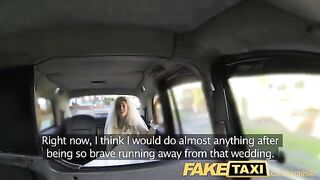 A hot bride got fucked by taxi driver before wedding in the car