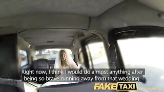 A hot bride got fucked by taxi driver before wedding in the car