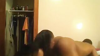The brunette punished the guy for disobedience with a strapon in bed