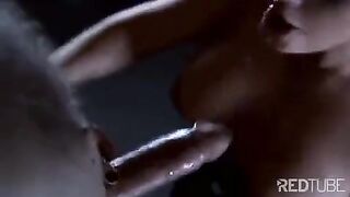 A lady has a slave and makes him lick her pussy with her mistress