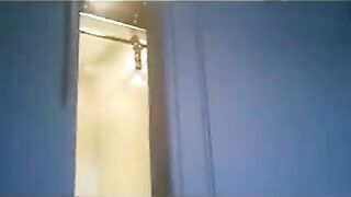 The wife ran around the apartment in thongs, pursued by a strong force