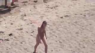 A couple enjoy each other in a completely naked form right in the middle of the sea