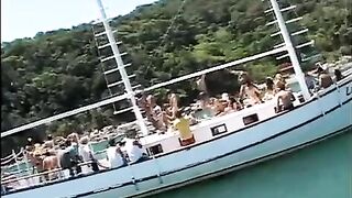 A lot of bitches are ready to have sex on a yacht