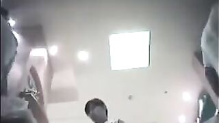 The hidden camera at the checkout captures steamy action under skirts