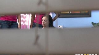 A couple has sex in the college dormitory, trying not to be noticed