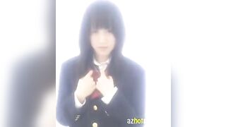Hot Japanese girl masturbates herself in school uniform, comes with squirting