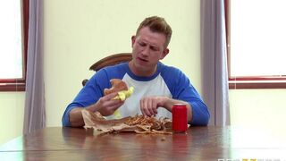 The husband watched as his wife was fucking a cucumber