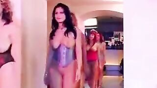 A gangbang with a girl who has big natural tits