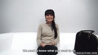 Condom sex with a girl from the casting in the Czech Republic