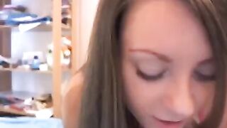 Russian beauty with soft tits poses on the webcam, inviting to play
