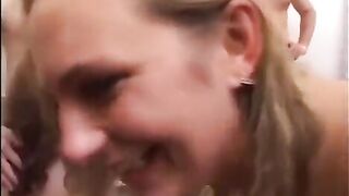 Super-chic girl fucked by a group of young men