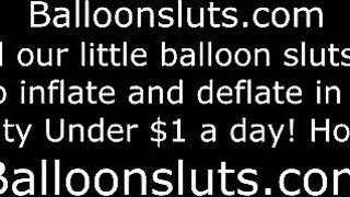 The girl is rubbing her tits on the bed and gets more aroused
