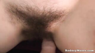 A girl with a natural bush wanted to fuck her neighbor