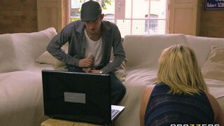 A depraved mommy fucked with her daughter's boyfriend on the couch in 4K