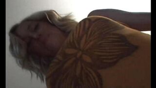 First creamy for Ellie, a blonde teen with natural tits who loves to cum