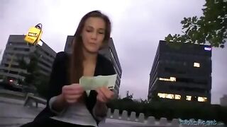 A cute beauty was fucked on the public street by a cunning pick-up guy