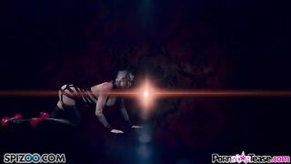 Hot woman Christy Mack in leather suit masturbates